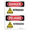 Signmission Safety Sign, OSHA Danger, 5" Height, Nitrogen, Bilingual Spanish OS-DS-D-35-VS-1458 - alternate 1